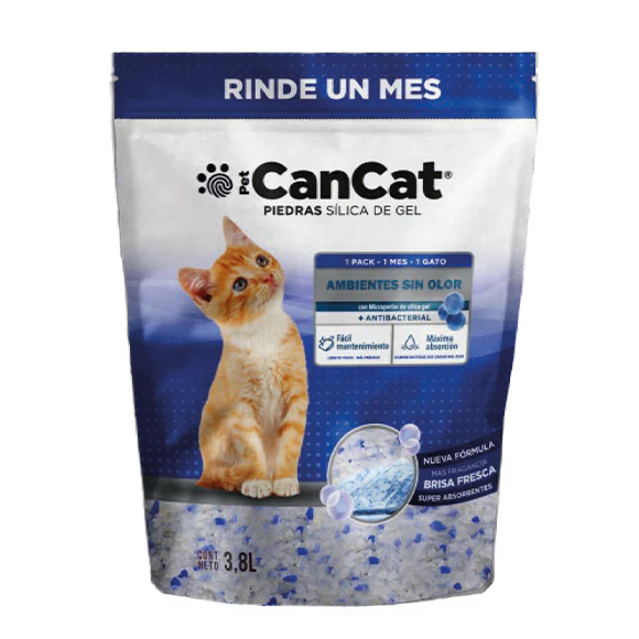 Piedras Sanitarias Gato CanCat Silica Gel Brisa Fresca 3,8lt