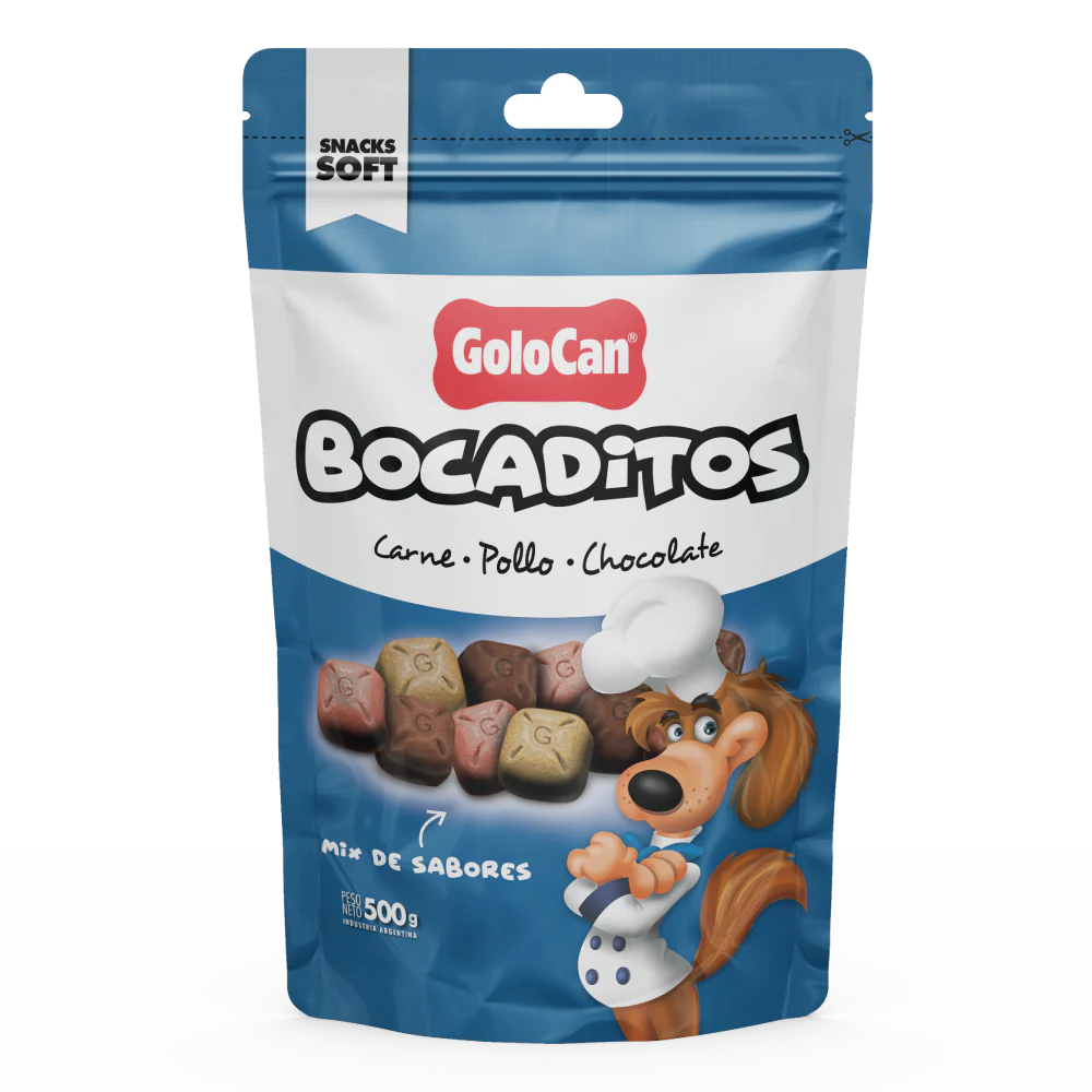 Bocaditos Perro Golocan Carne Pollo Chocolate