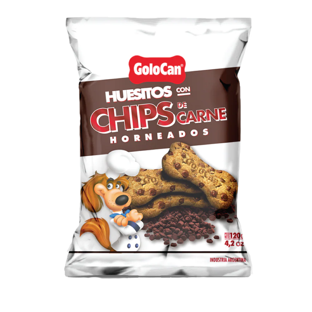 Huesitos Perro Golocan con Chip de Carne